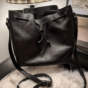 Portland Leather bucket bag, large